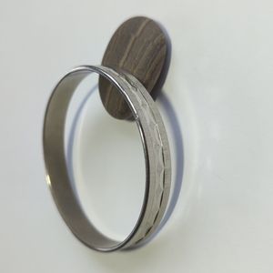 Vintage MONET Silver Bangle Bracelet Etch Beautiful